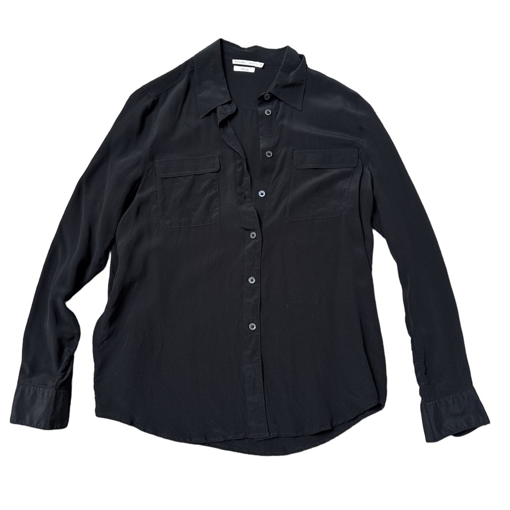 Monoprix black silk shirt